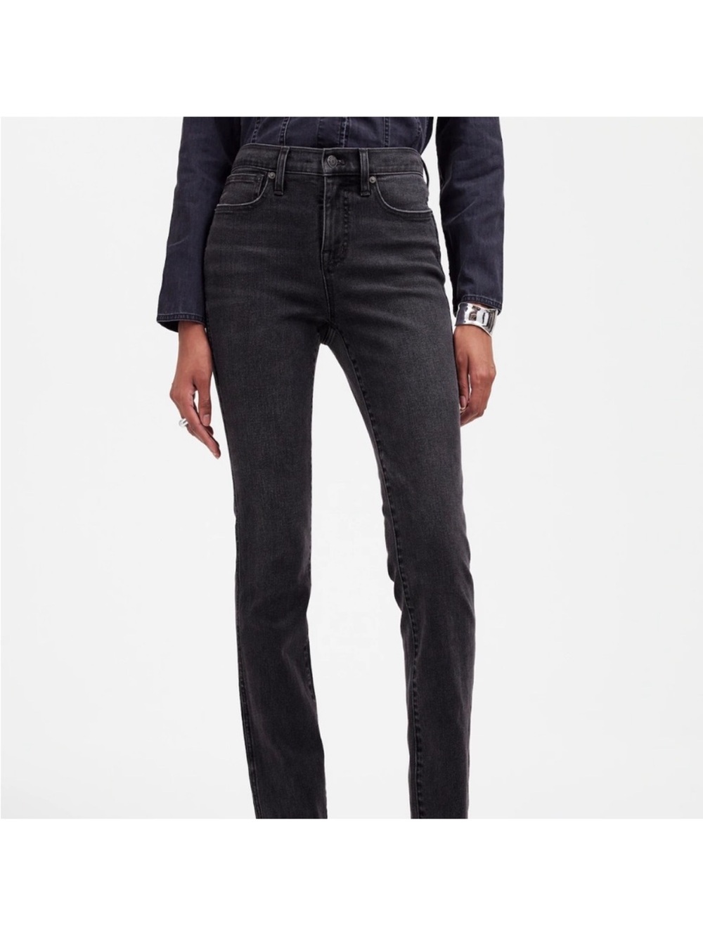 Madewell Washed Black Stovepipe Jeans Size 37 Plus Size NWT‎